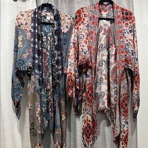 BUNDLE Free People Multicolor Boho Printed Kimonos - One Size